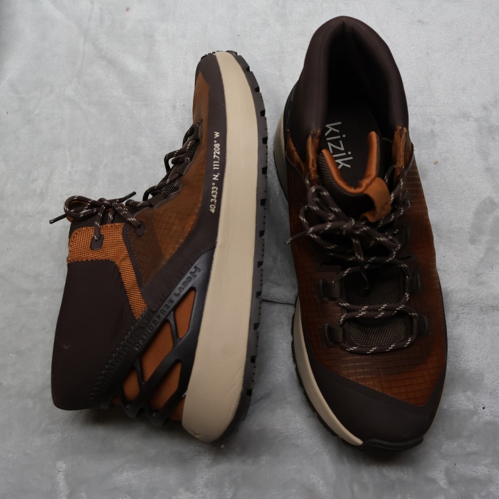 Kizik M11 W12.5 Wide Hiking Boot Brown Wasatch Mid Slip-On Ripstop Trail Outdoor